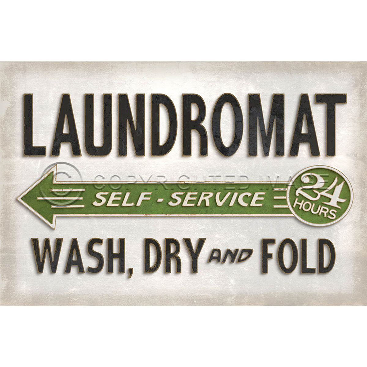 Laundry Laundromat White 24x36