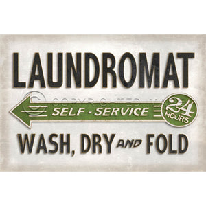 Laundry Laundromat White 24x36