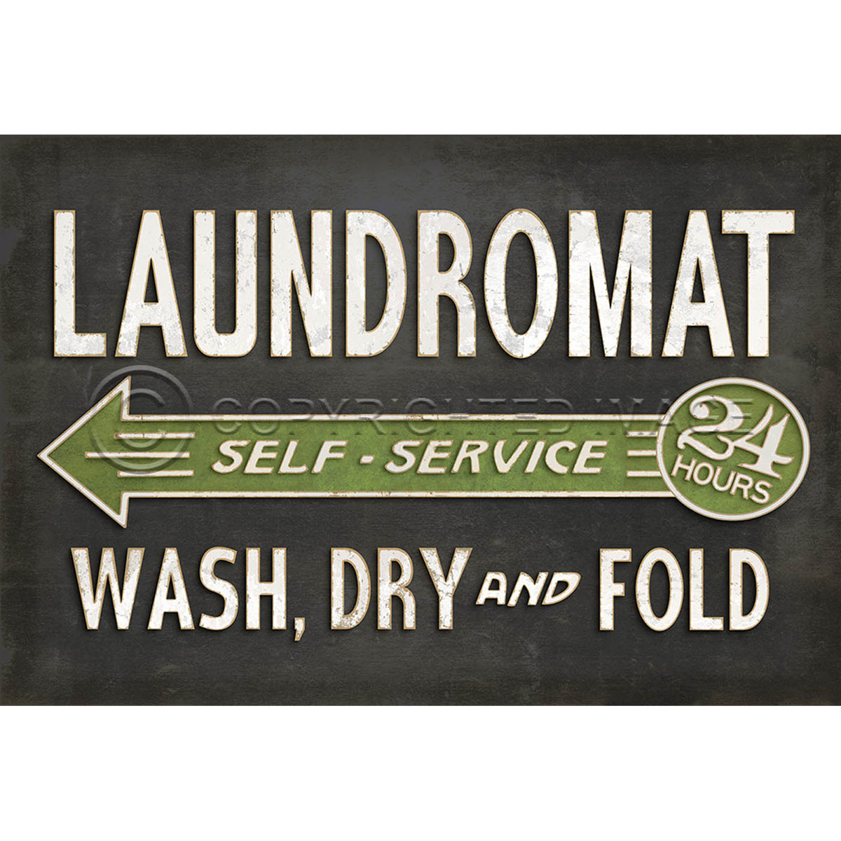 Laundry Laundromat Black 38x56
