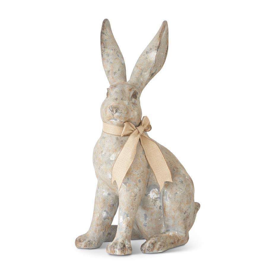 Distressed Gray Sitting Rabbit