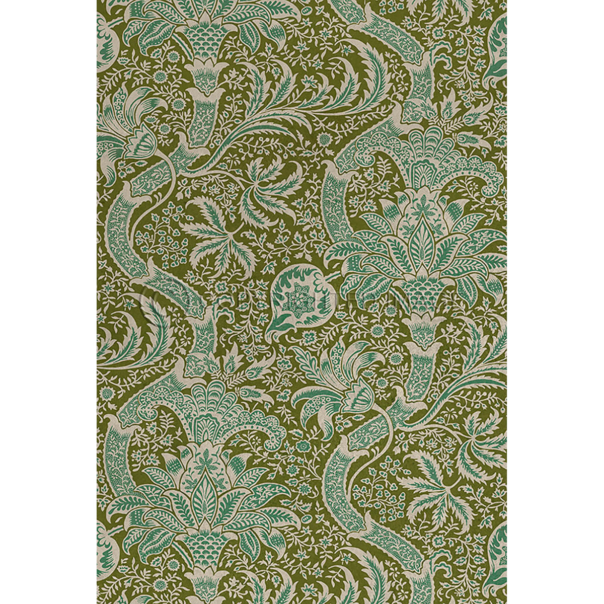 Indian Olive and Teal 38x56