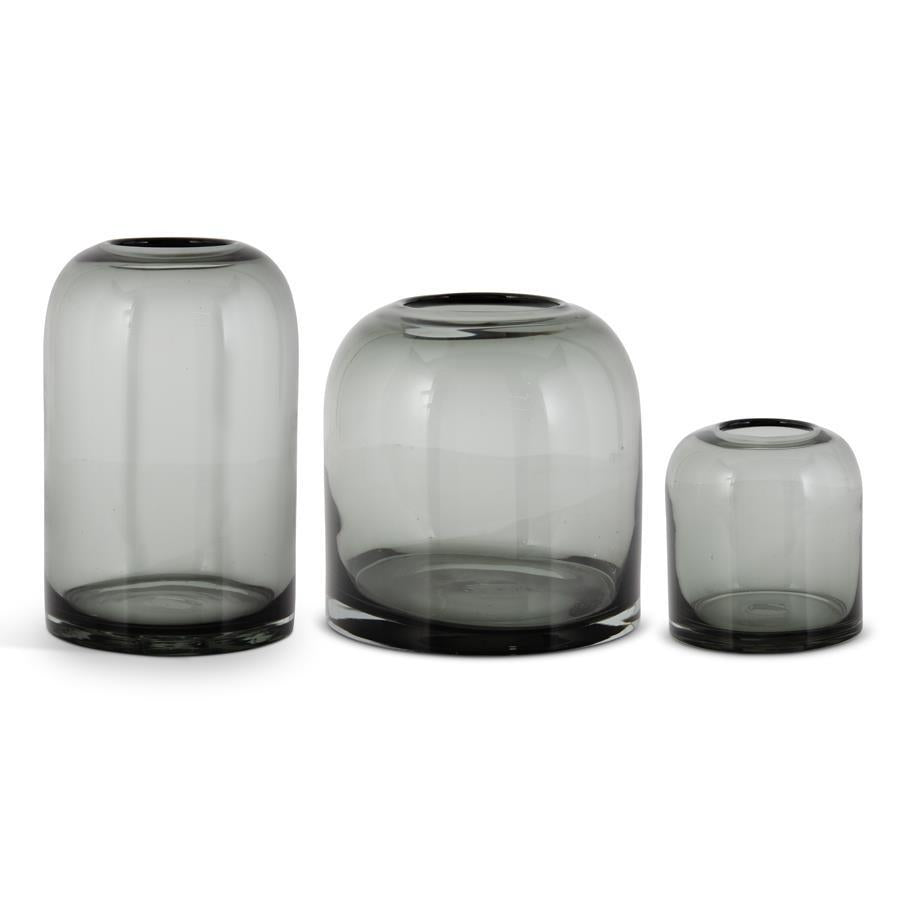 Transparent Glass Vase - Gray