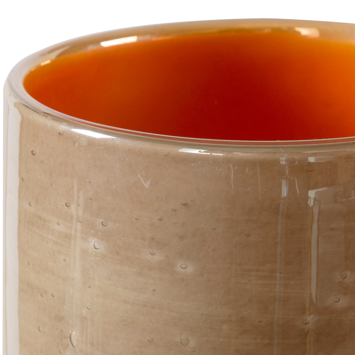 Tangelo Beige Orange Vases, S/2