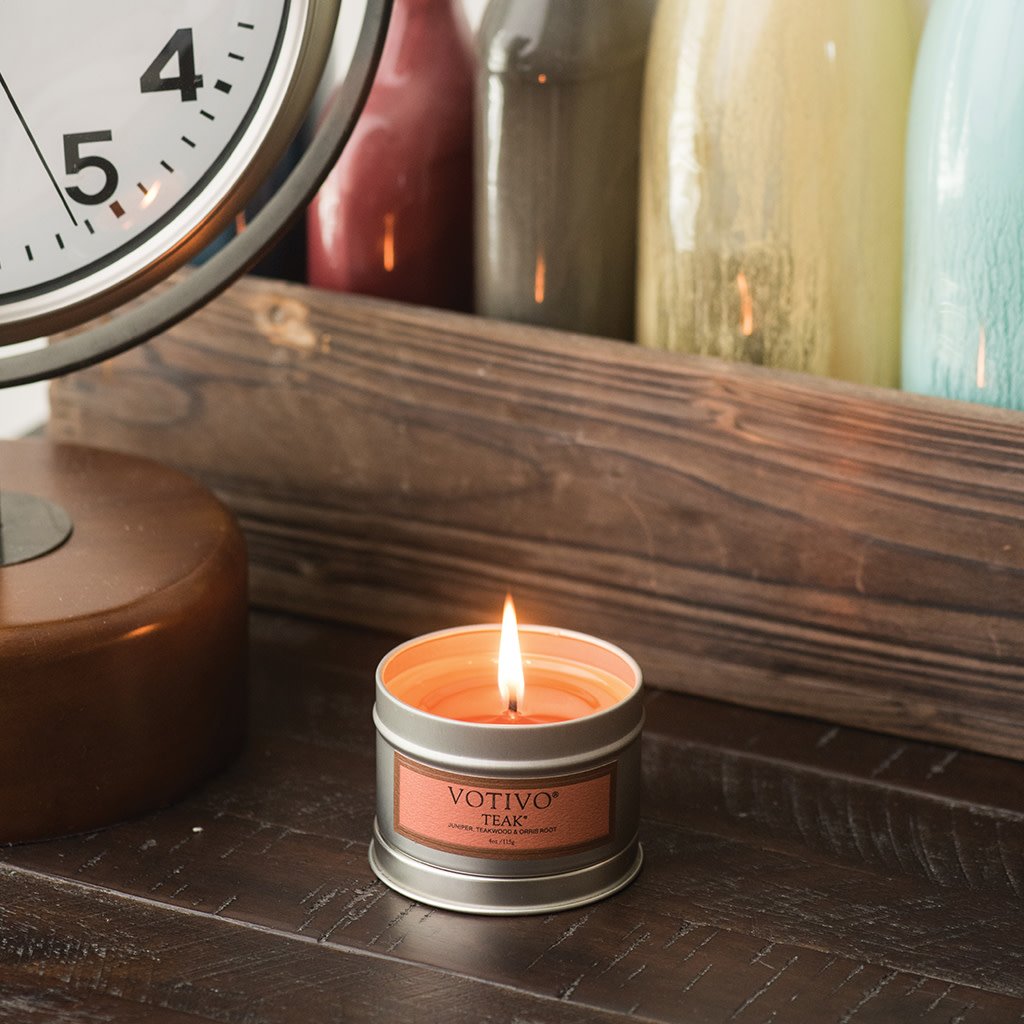 Aromatic Travel Tin Candle-Teak