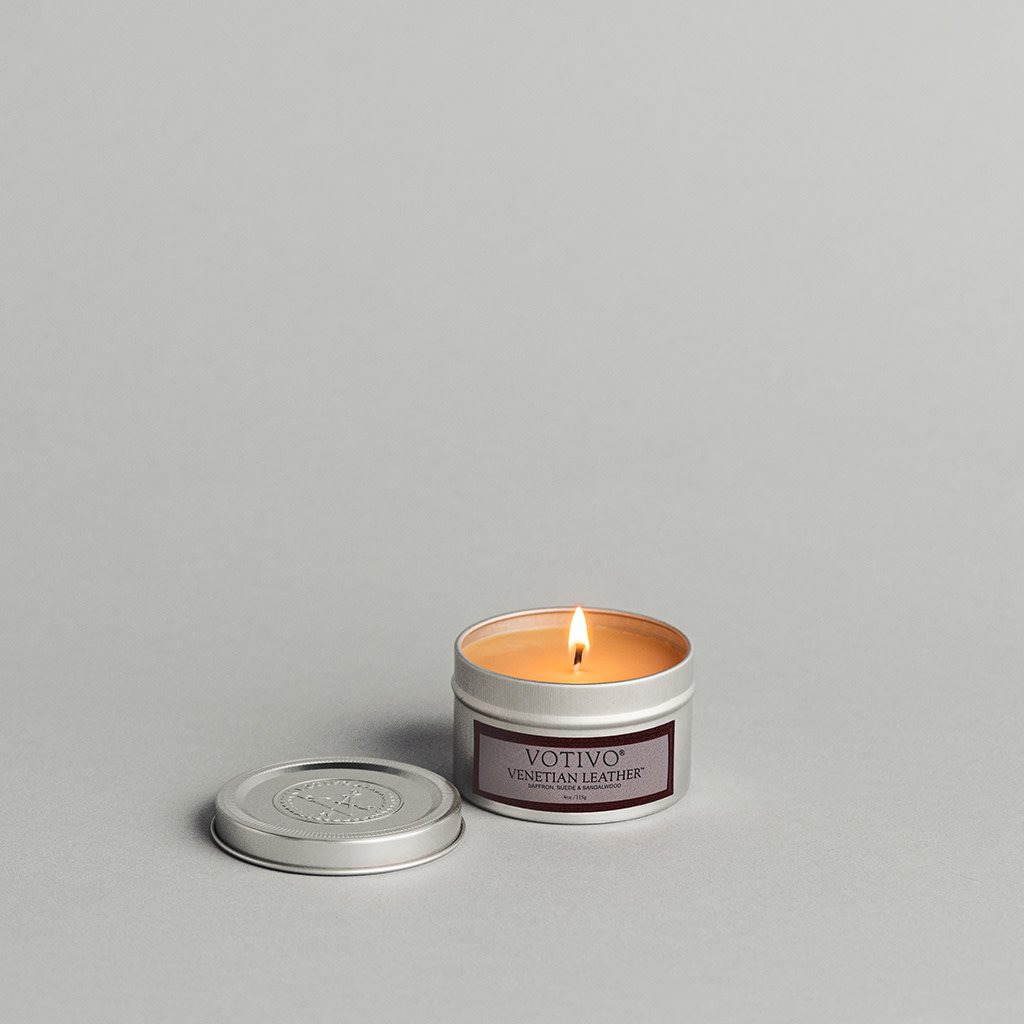 Aromatic Travel Tin Candle-Venetian Leather