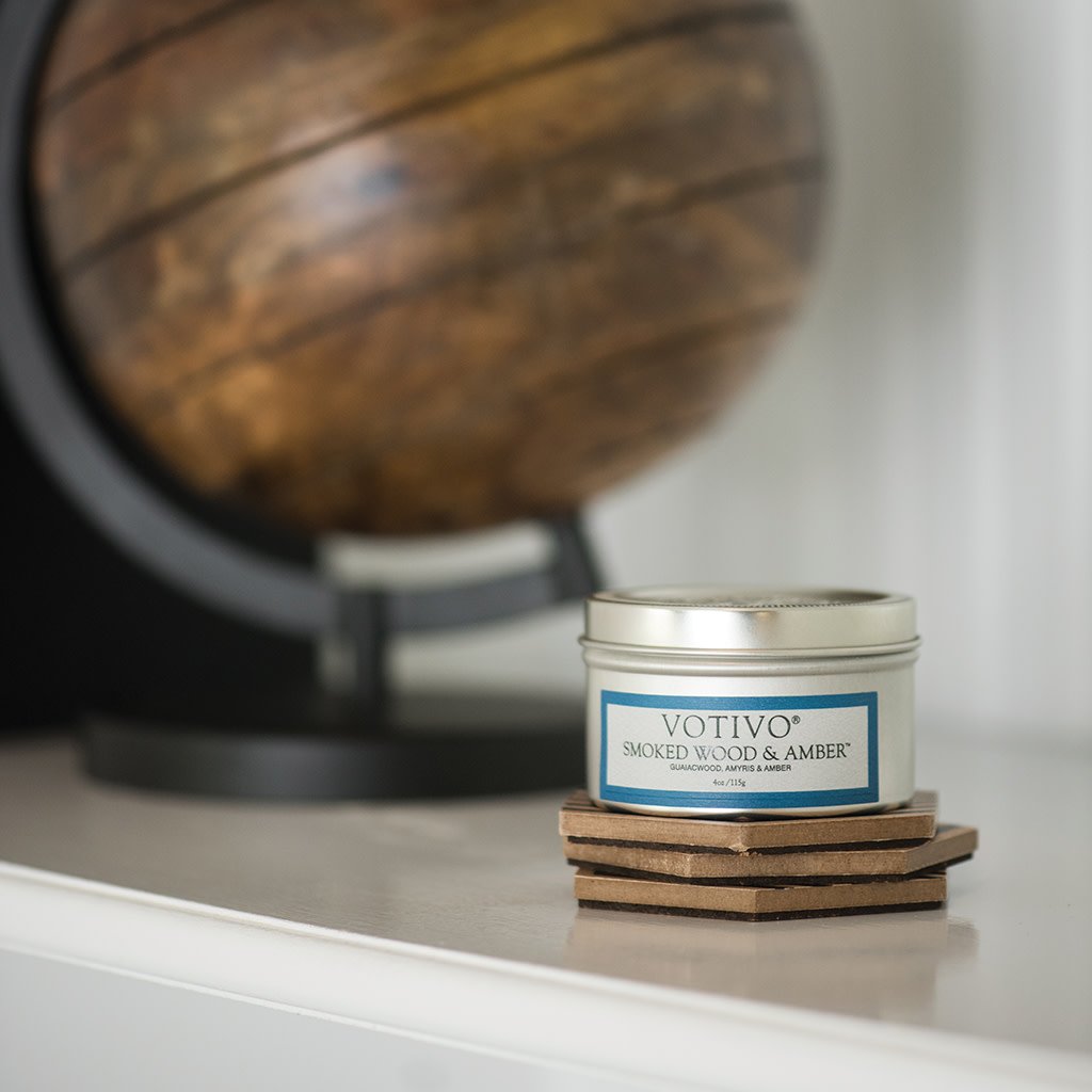 Aromatic Travel Tin Candle-Smoked Wood & Amber