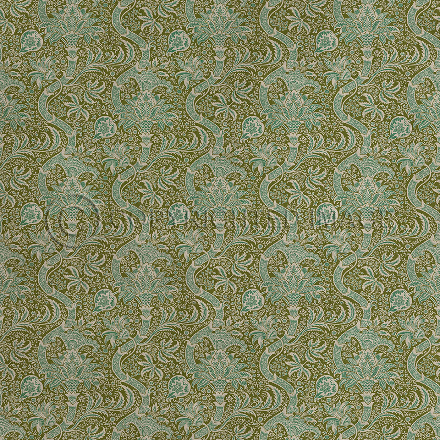 Indian Olive and Teal 120x120