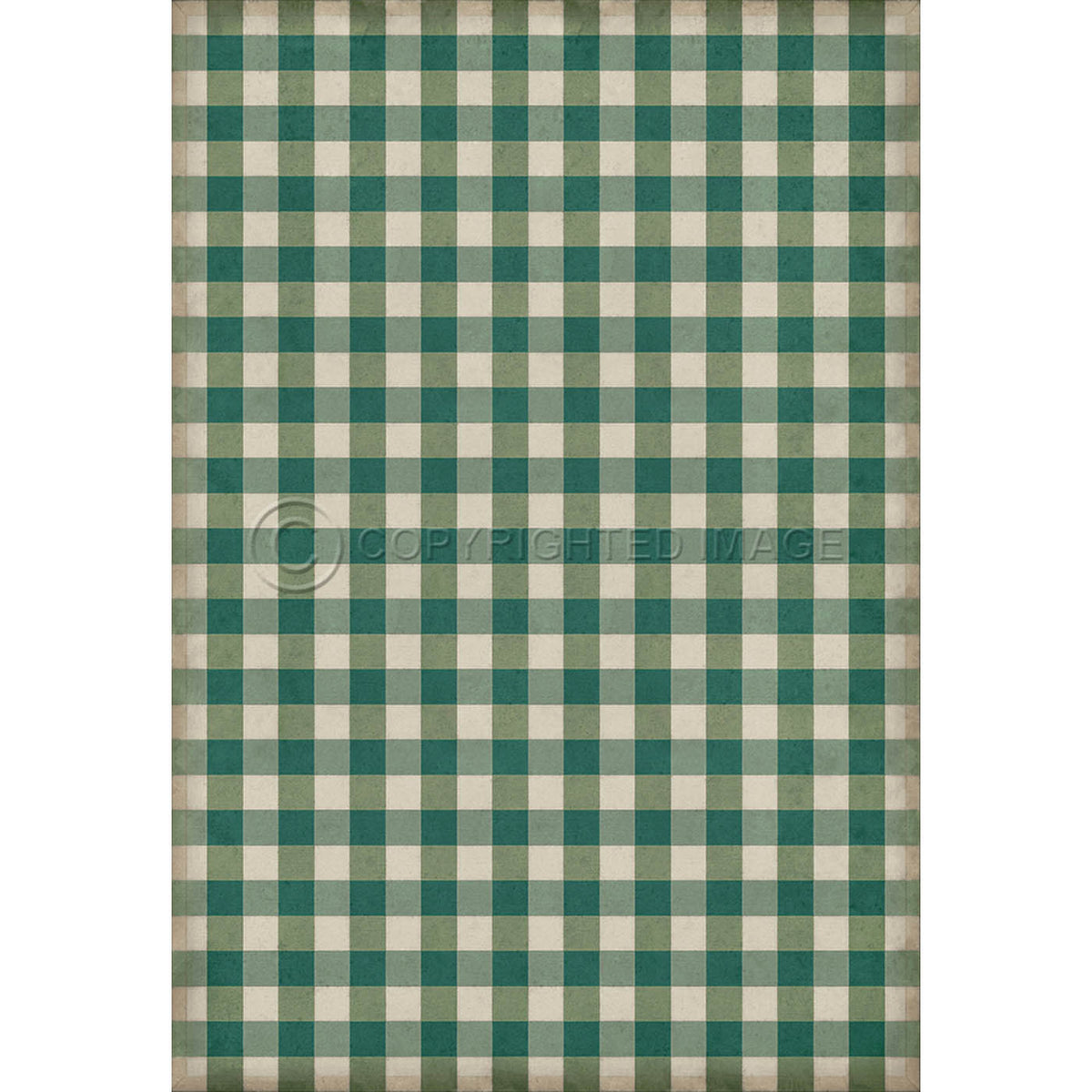 Gingham Canvas Green 120x175