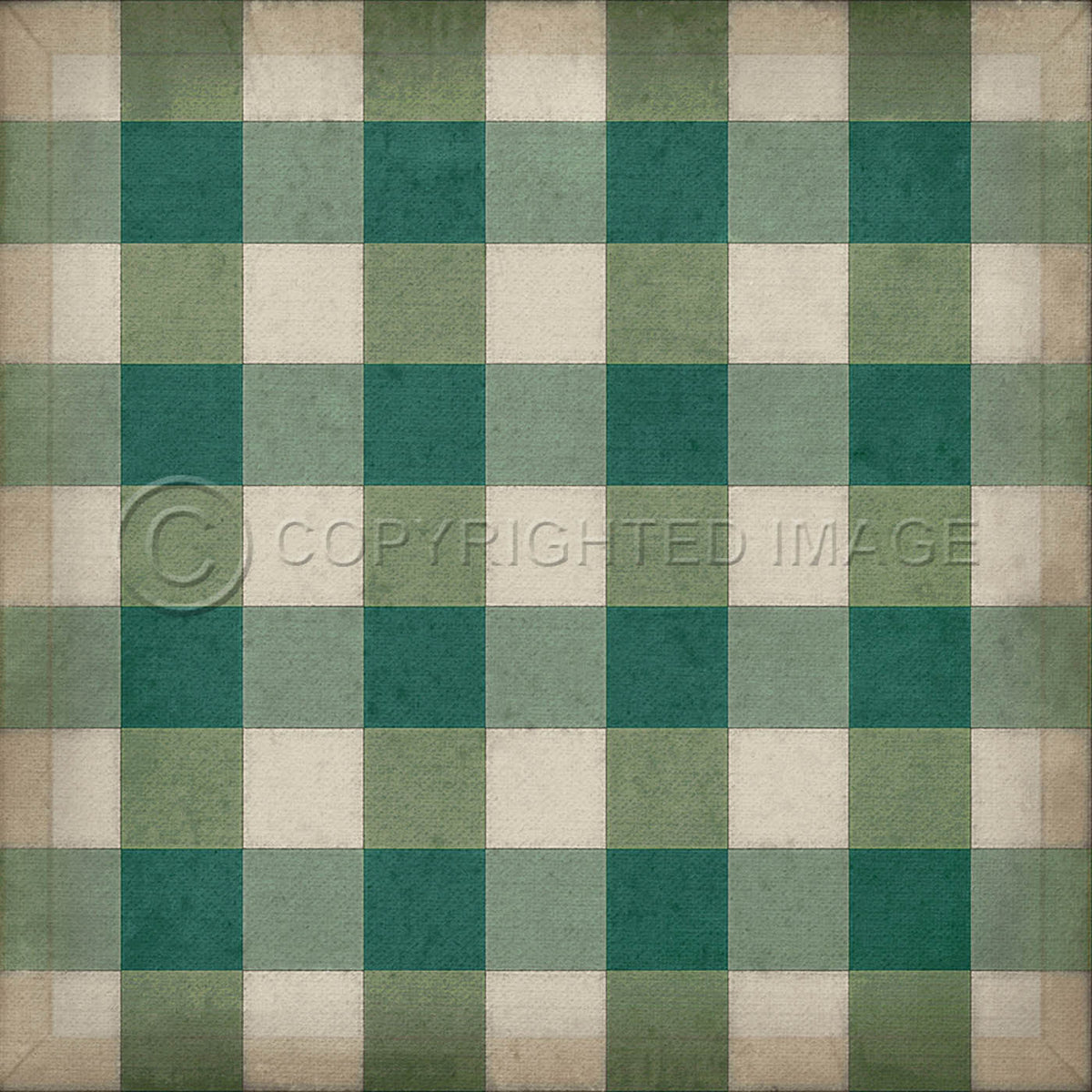 Gingham Canvas Green 36x36