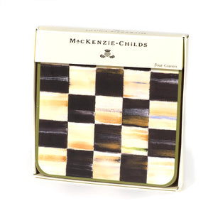 Courtly Check Cork Back Coasters - Set of 4