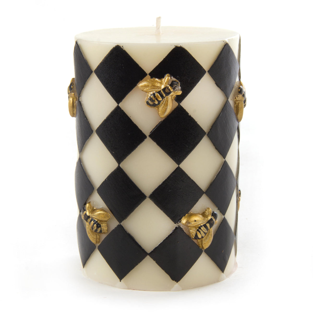 Bee Pillar Candle - 4&quot; - Black