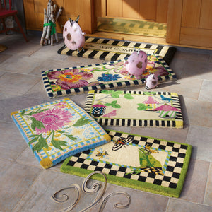 Awning Stripe Double Door Welcome Mat