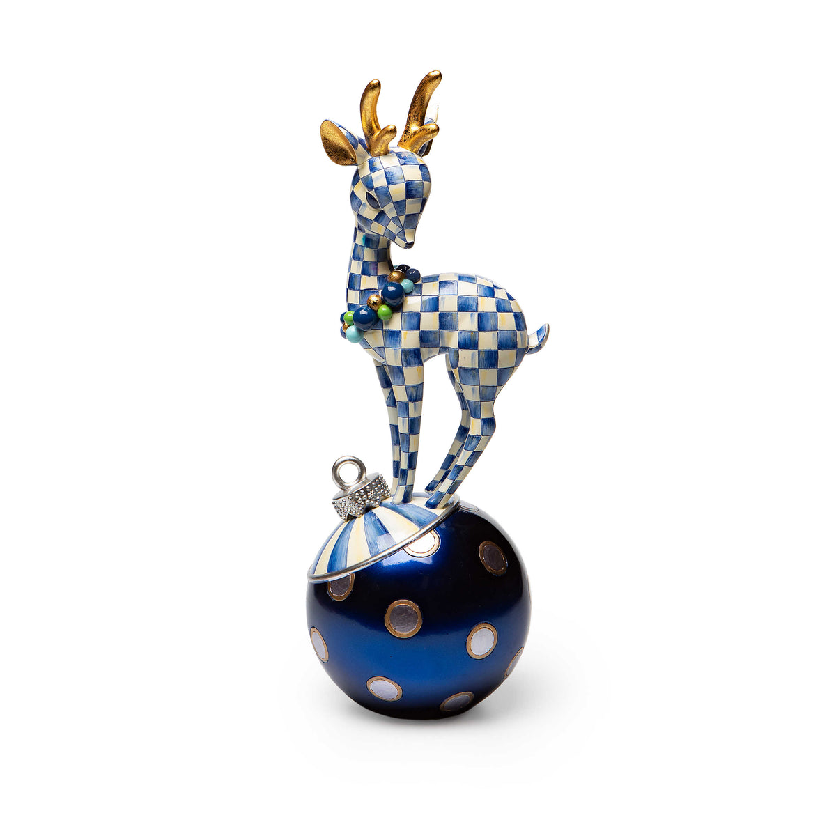 MacKenzie-Childs Royal Check Deary Deer on Ornament