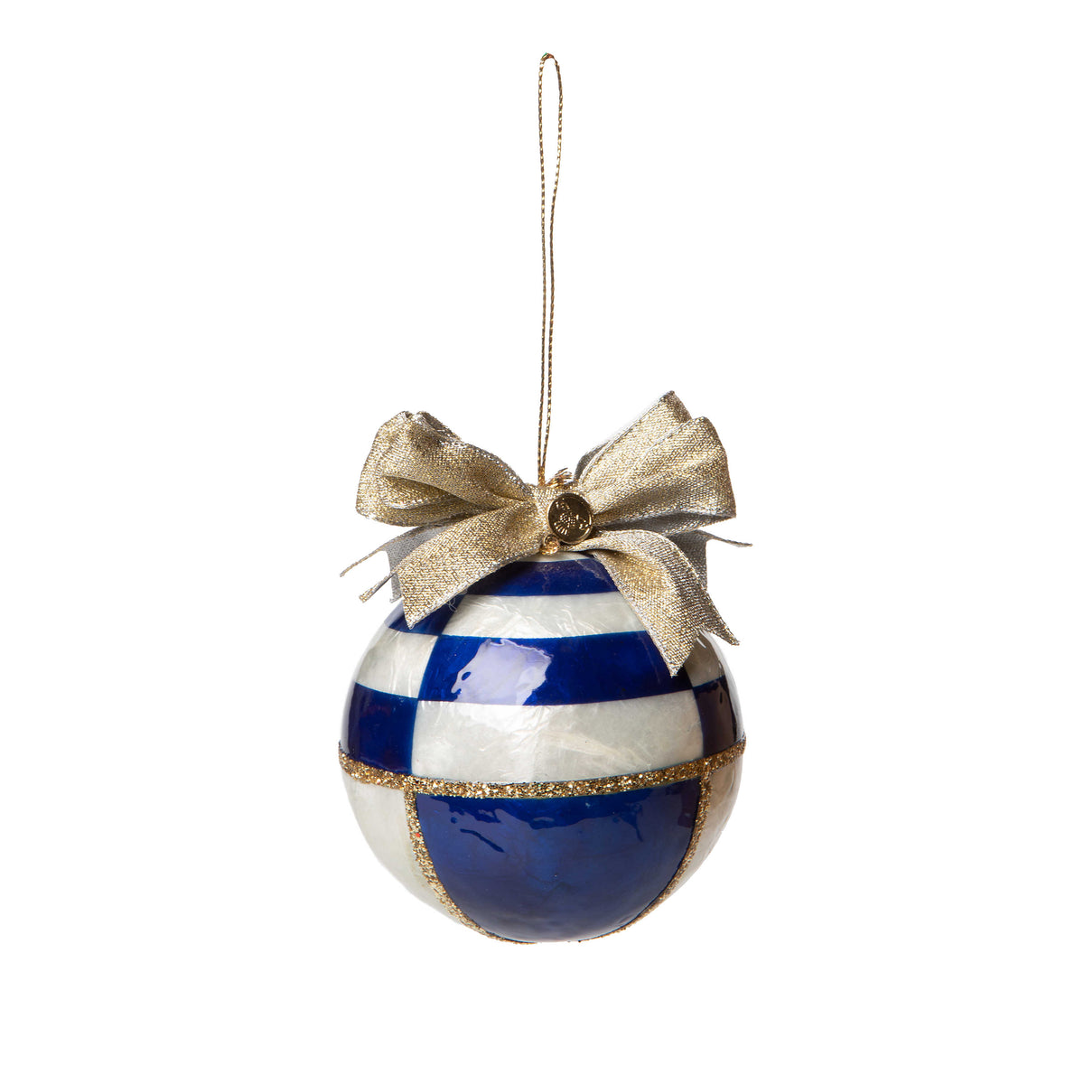 Royal Geo Capiz Ball Ornaments - Set of 4