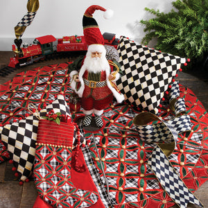 Courtly Harlequin 4" Ribbon - Gold Back