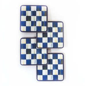 Royal Check Cork Back Coasters - Set of 4
