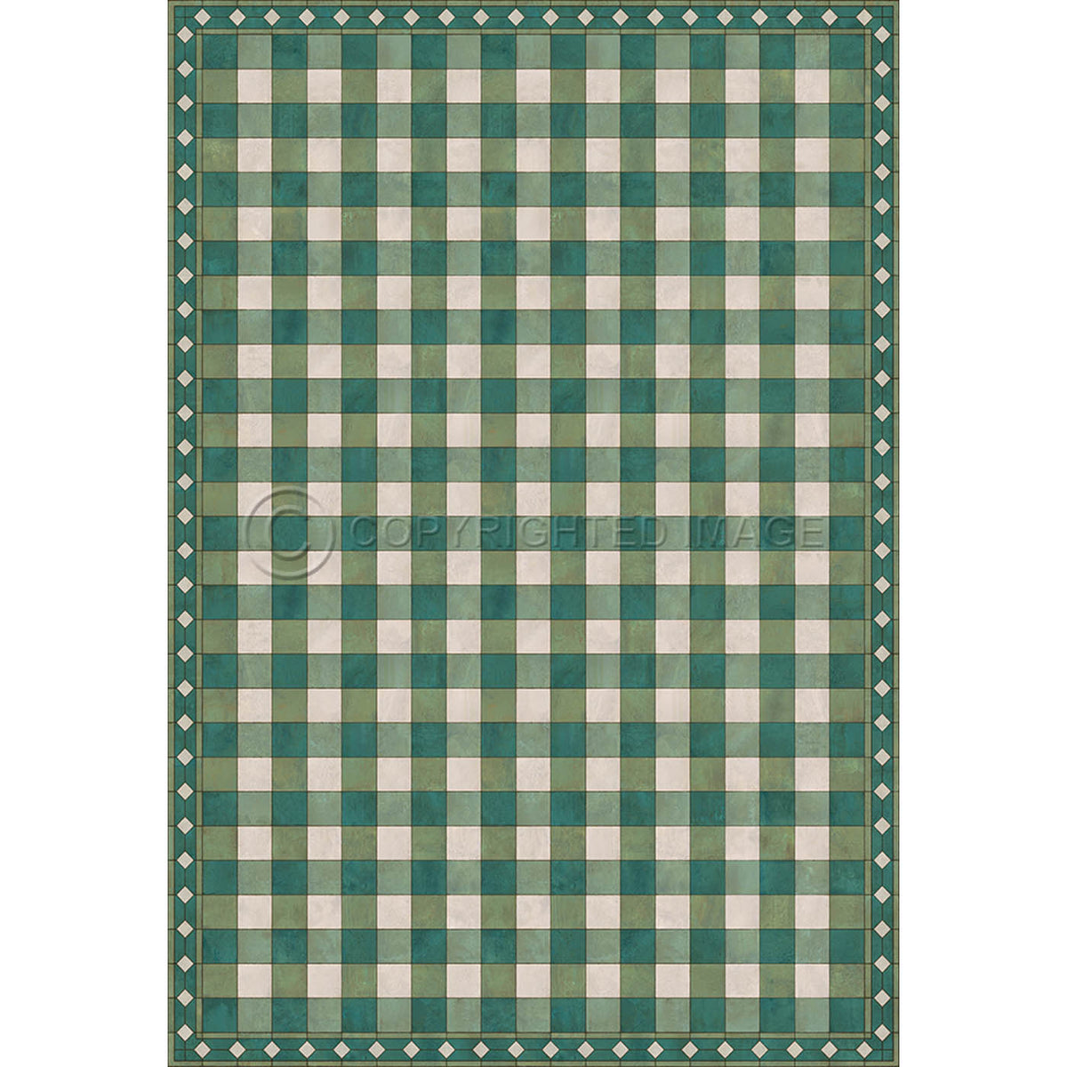 Gingham Tile Green 120x175