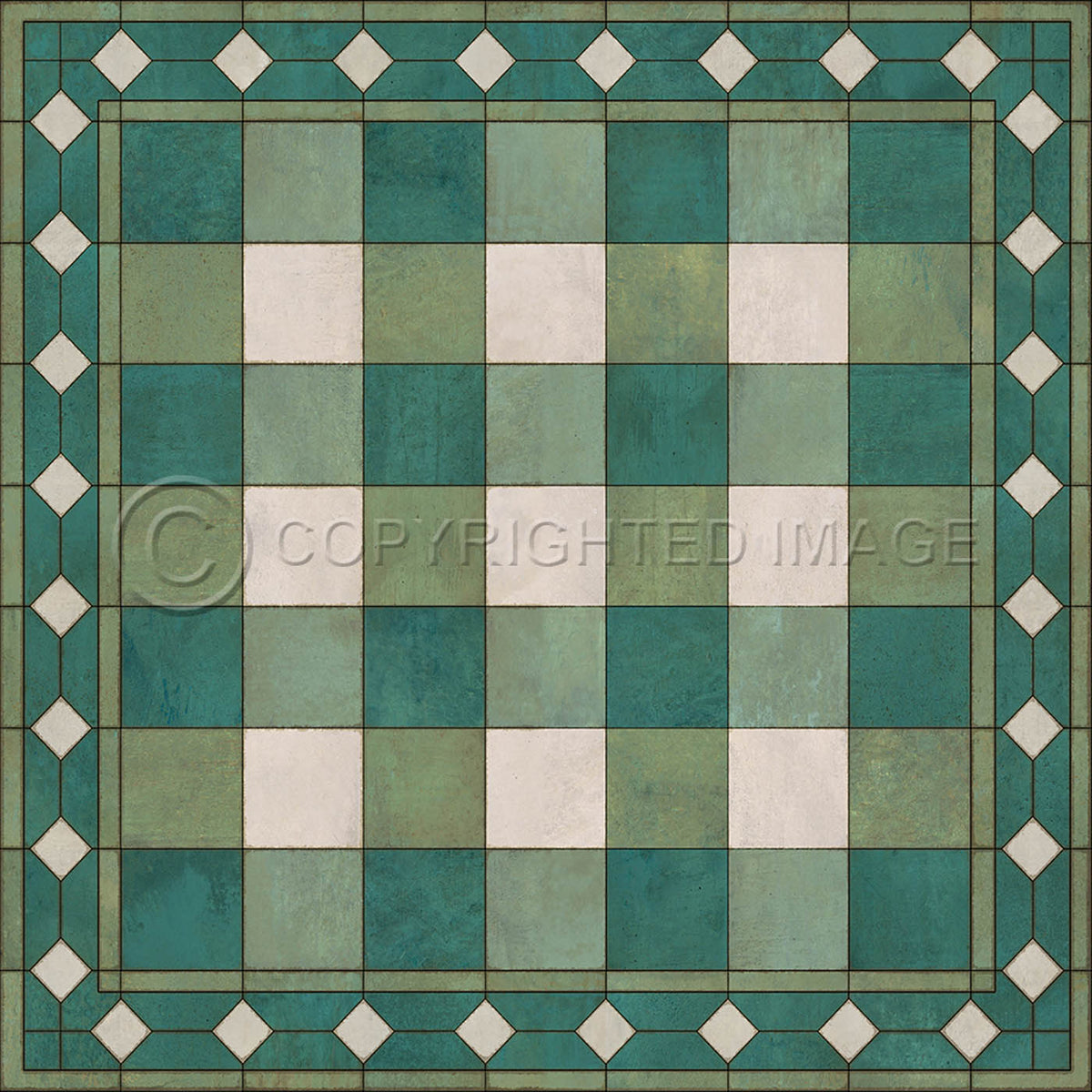 Gingham Tile Green 48x48