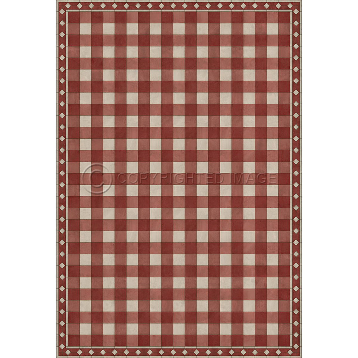 Gingham Tile Red 96x140