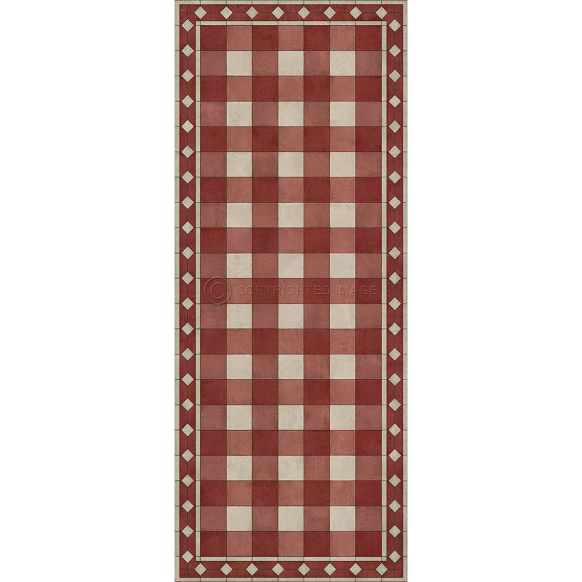 Gingham Tile Red 36x90