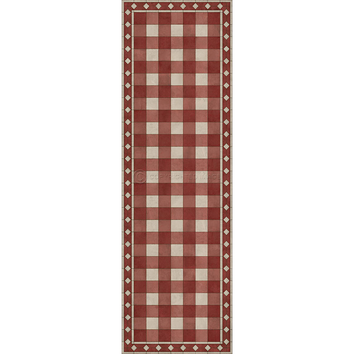 Gingham Tile Red 36x115