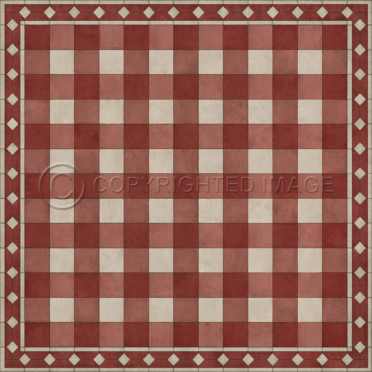 Gingham Tile Red 60x60