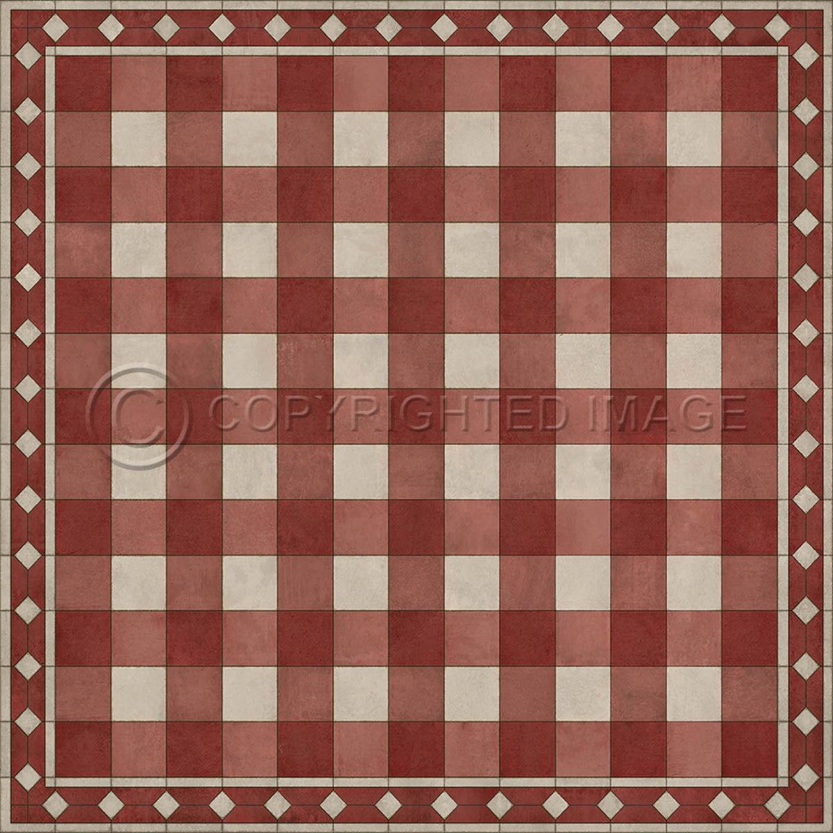 Gingham Tile Red 72x72