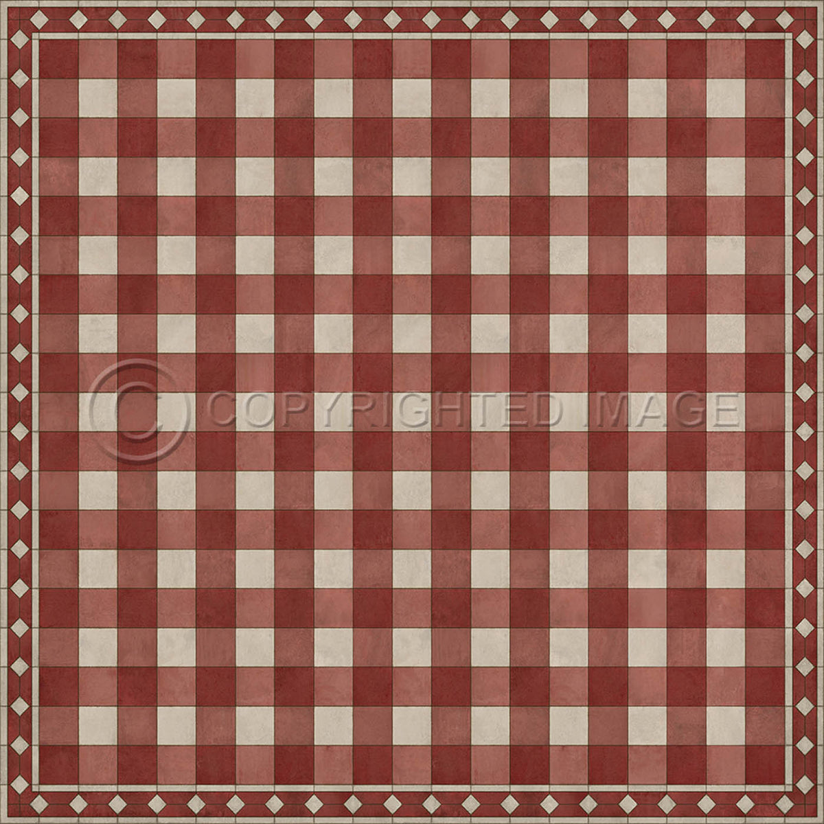 Gingham Tile Red 96x96