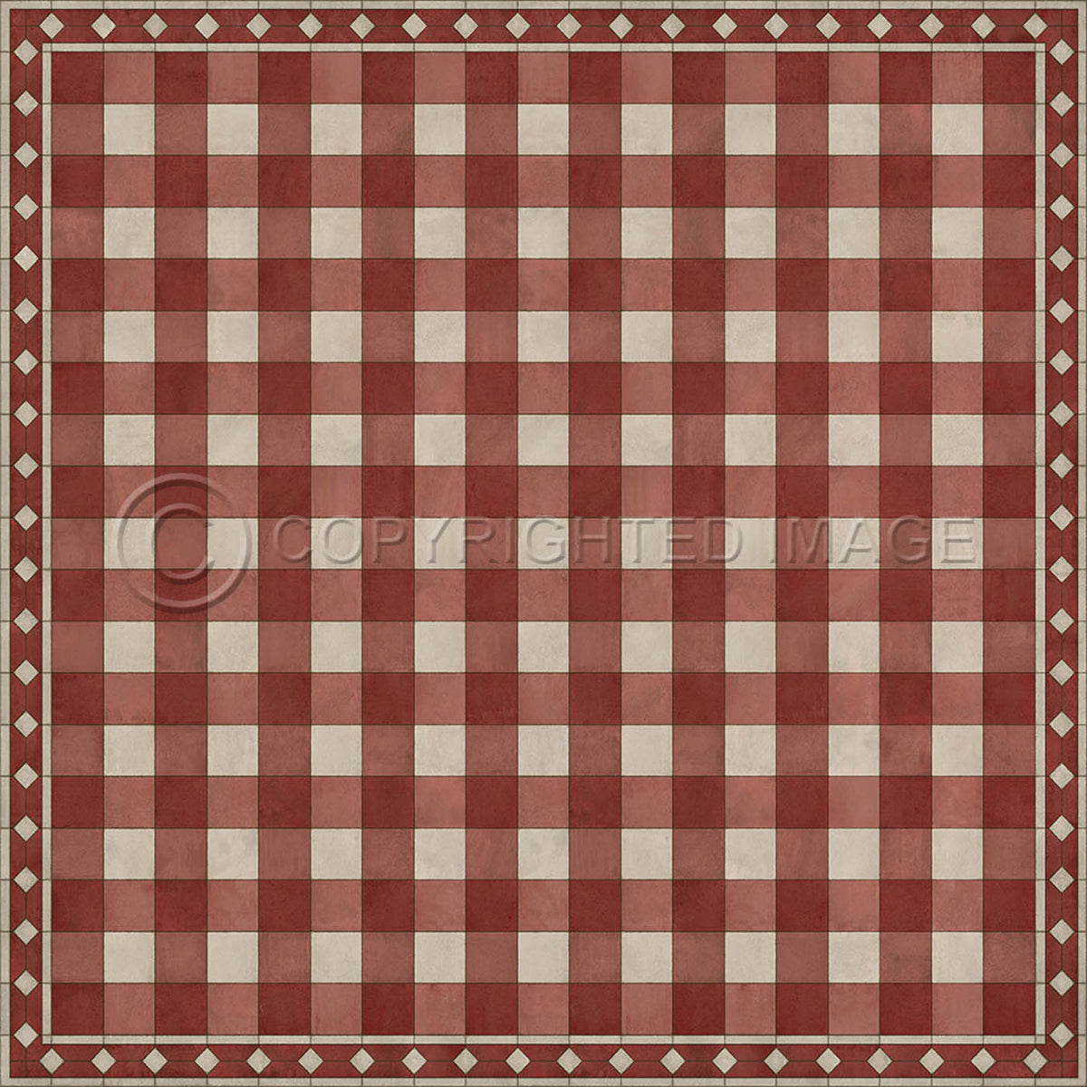 Gingham Tile Red 120x120