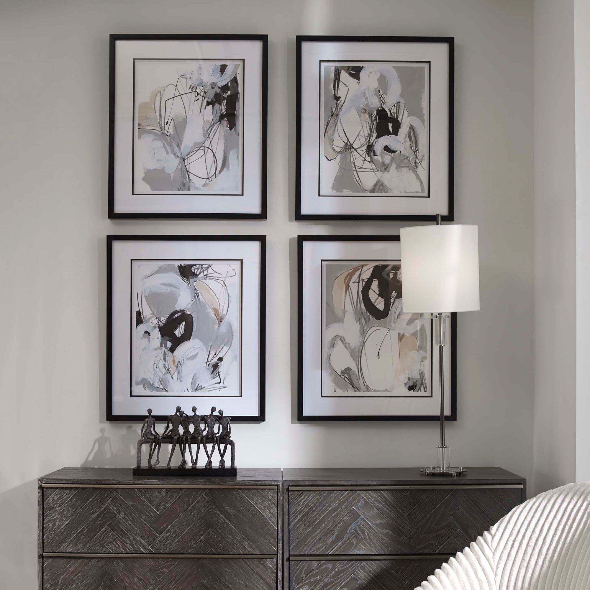 Tangled Threads Abstract Framed Prints, S/4