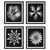 Contemporary Floret Framed Prints, S/4