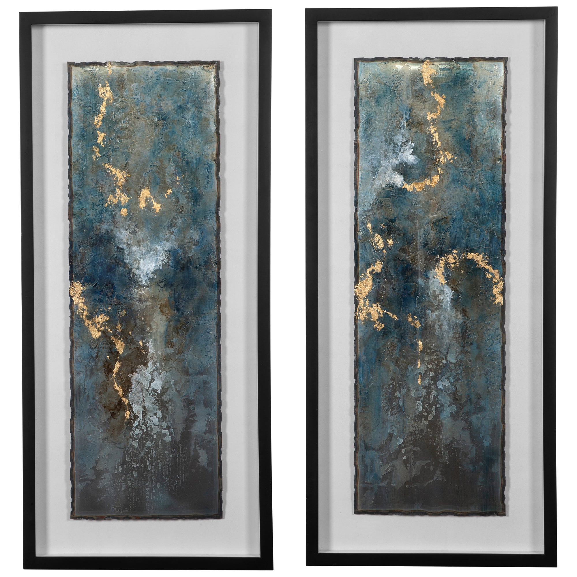 Glimmering Agate Abstract Prints, S/2