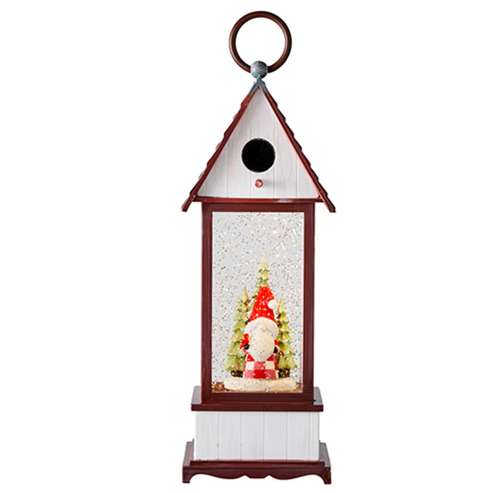 11.75&quot; Gnome in Lighted Water Birdhouse