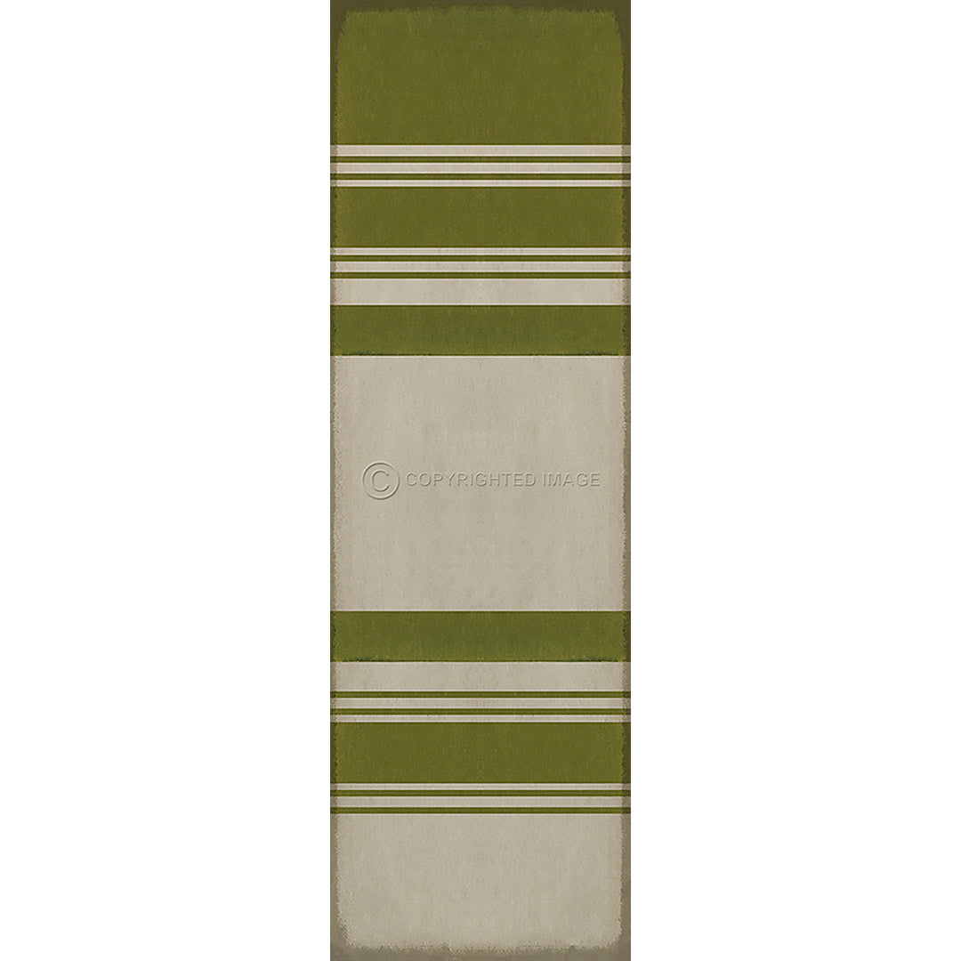 Pattern 50 Organic Stripes Green and White    36x115