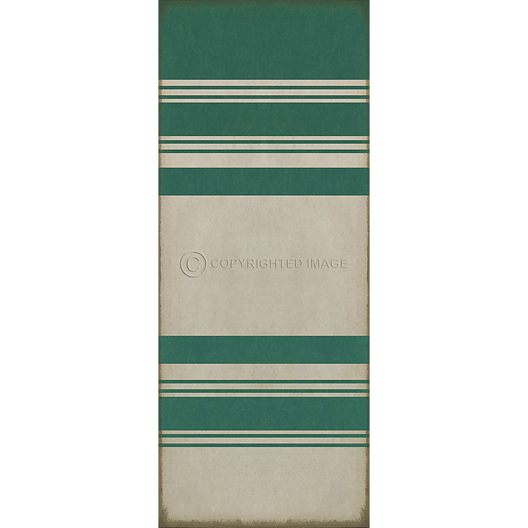 Pattern 50 Organic Stripes Teal and White    36x90