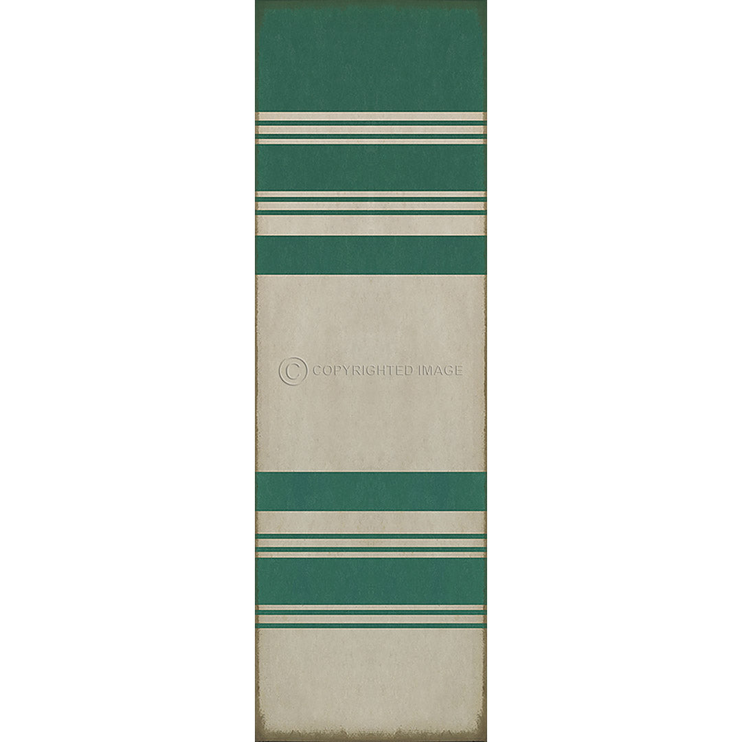 Pattern 50 Organic Stripes Teal and White    36x115