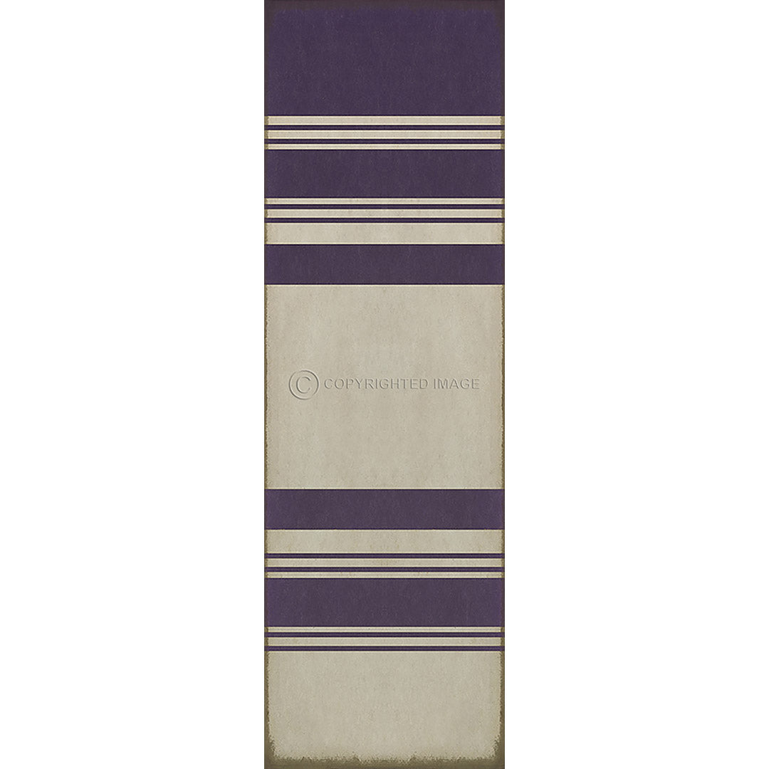 Pattern 50 Organic Stripes White and Purple    36x115