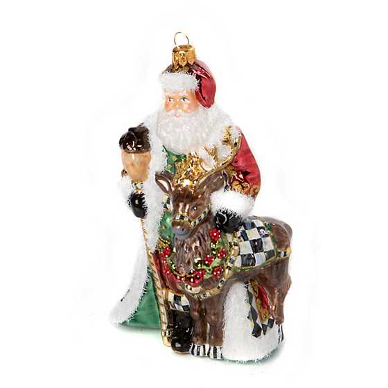 Christmas Magic Santa with Deer  - Ornament