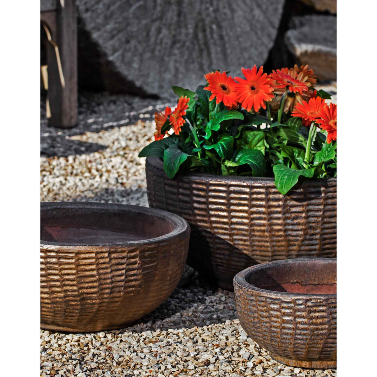Antique Lattice Basket Set of 3