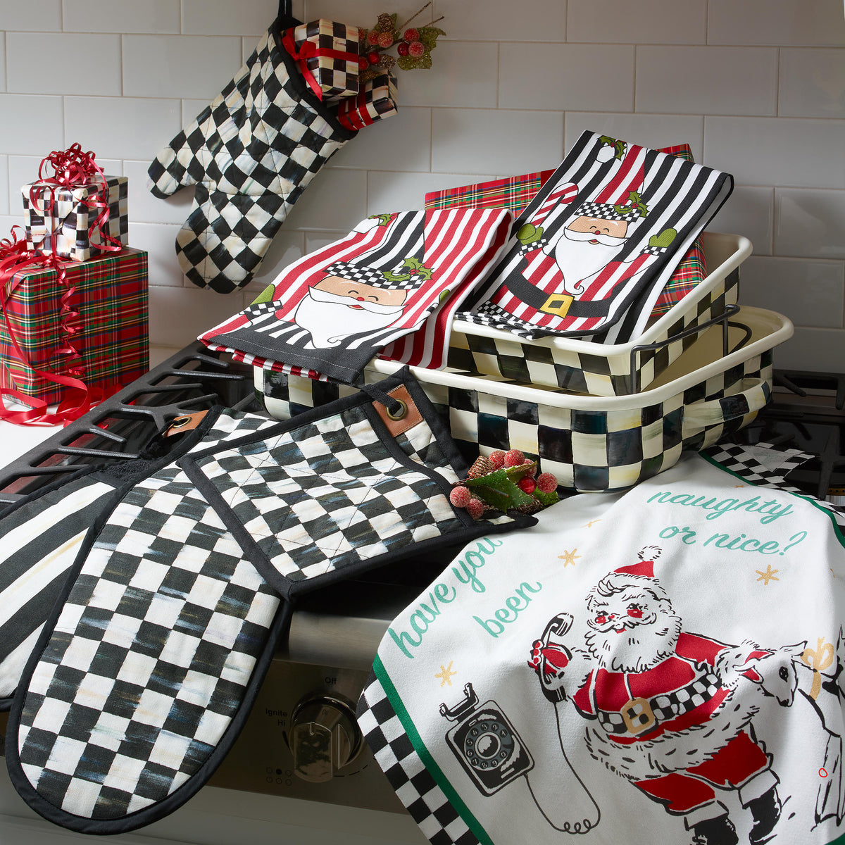 Courtly Check Double Oven Mitt