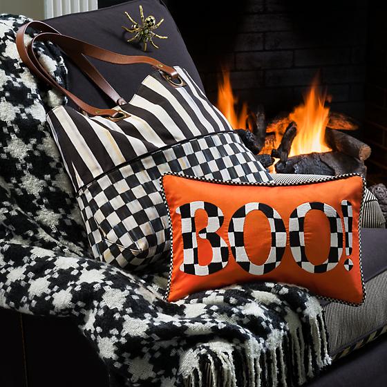 Houndstooth Throw - Black/Ivory
