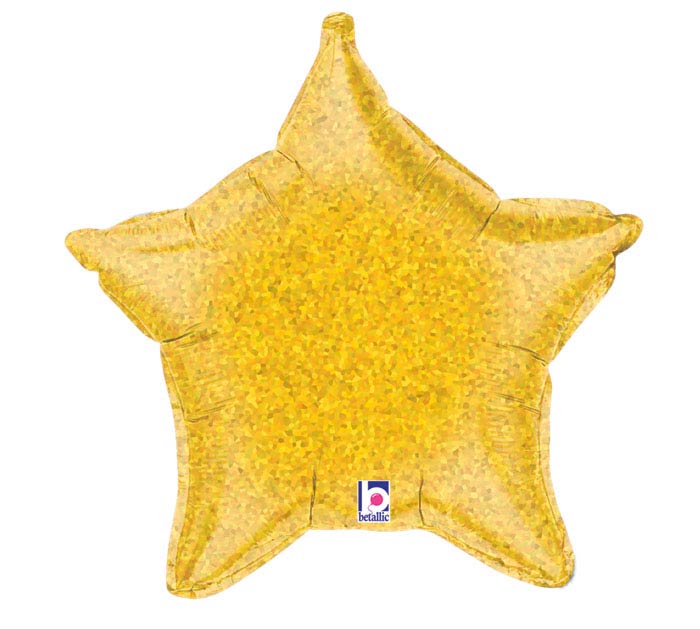 Glitter Graphic Gold Star Balloon