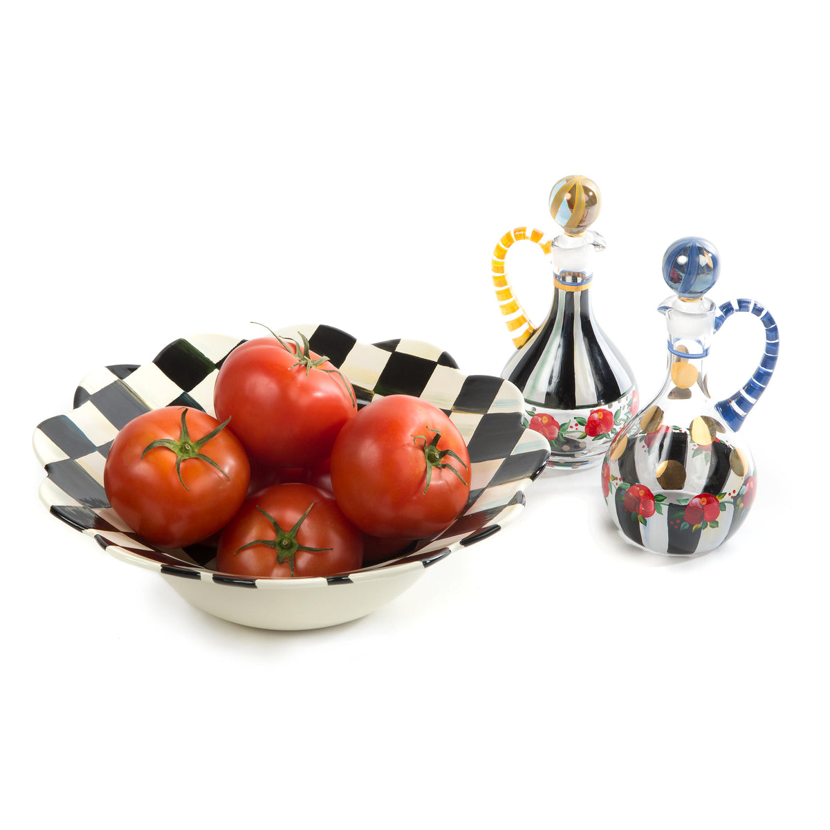 Courtly Check Enamel Petal Serving Bowl