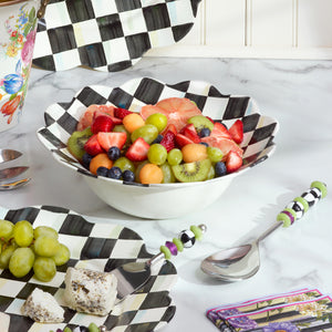 Courtly Check Enamel Petal Serving Bowl