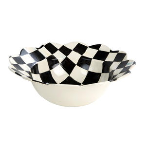 Courtly Check Enamel Petal Serving Bowl