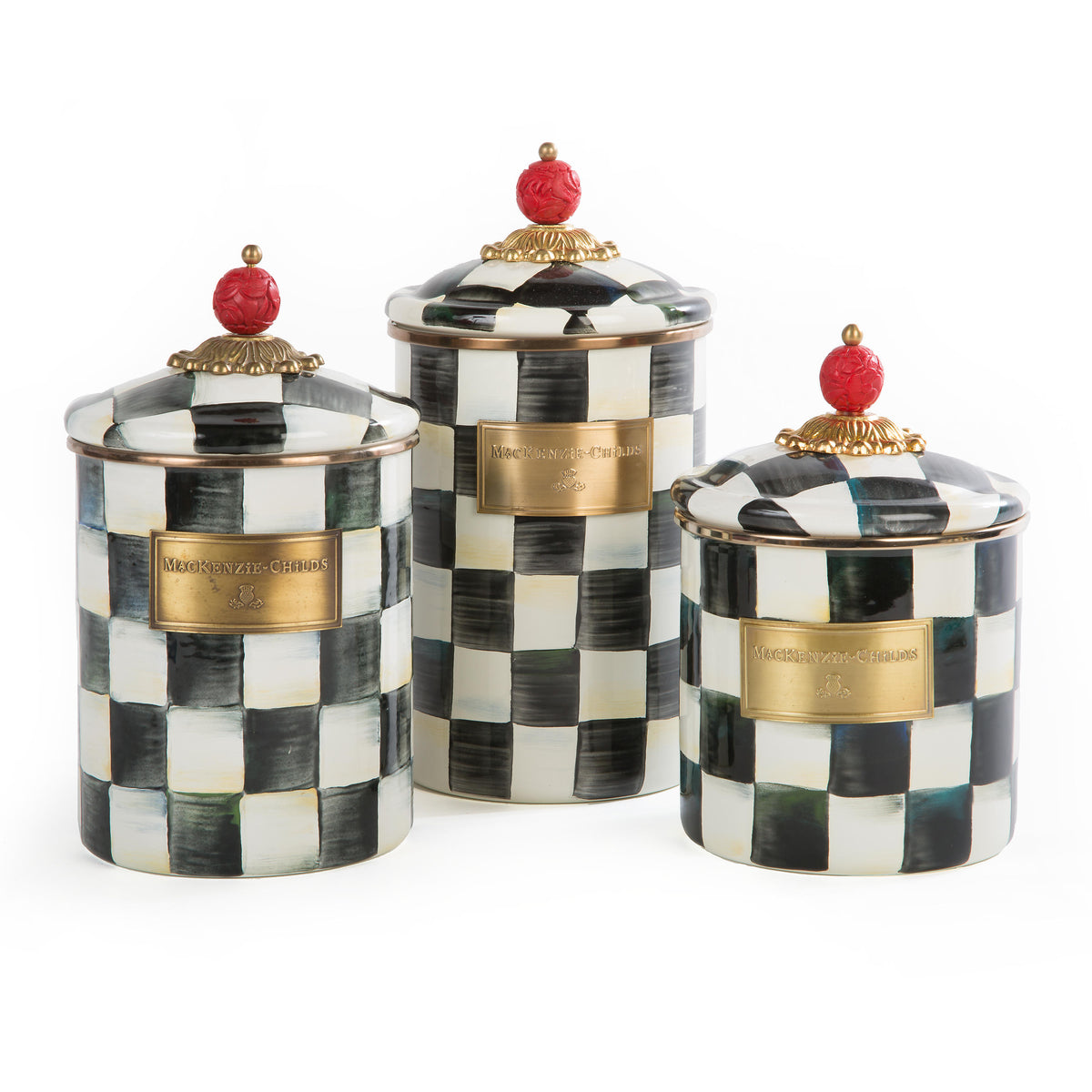 Courtly Check Enamel Canister - Medium