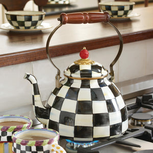 Courtly Check Enamel Tea Kettle - 3 Quart