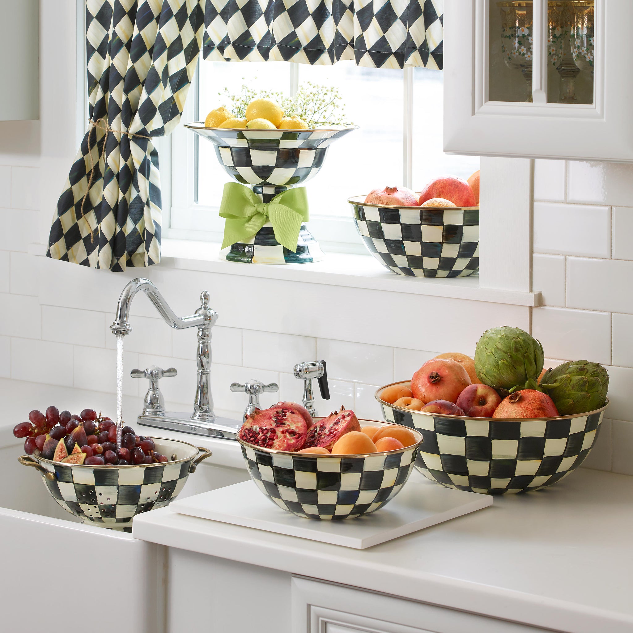 Courtly Check Enamel Colander - Large - RFD