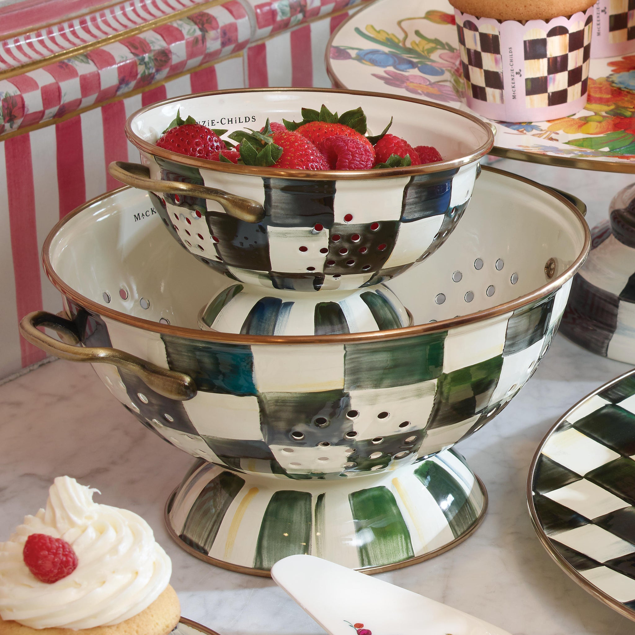 Courtly Check Enamel Colander - Large - RFD