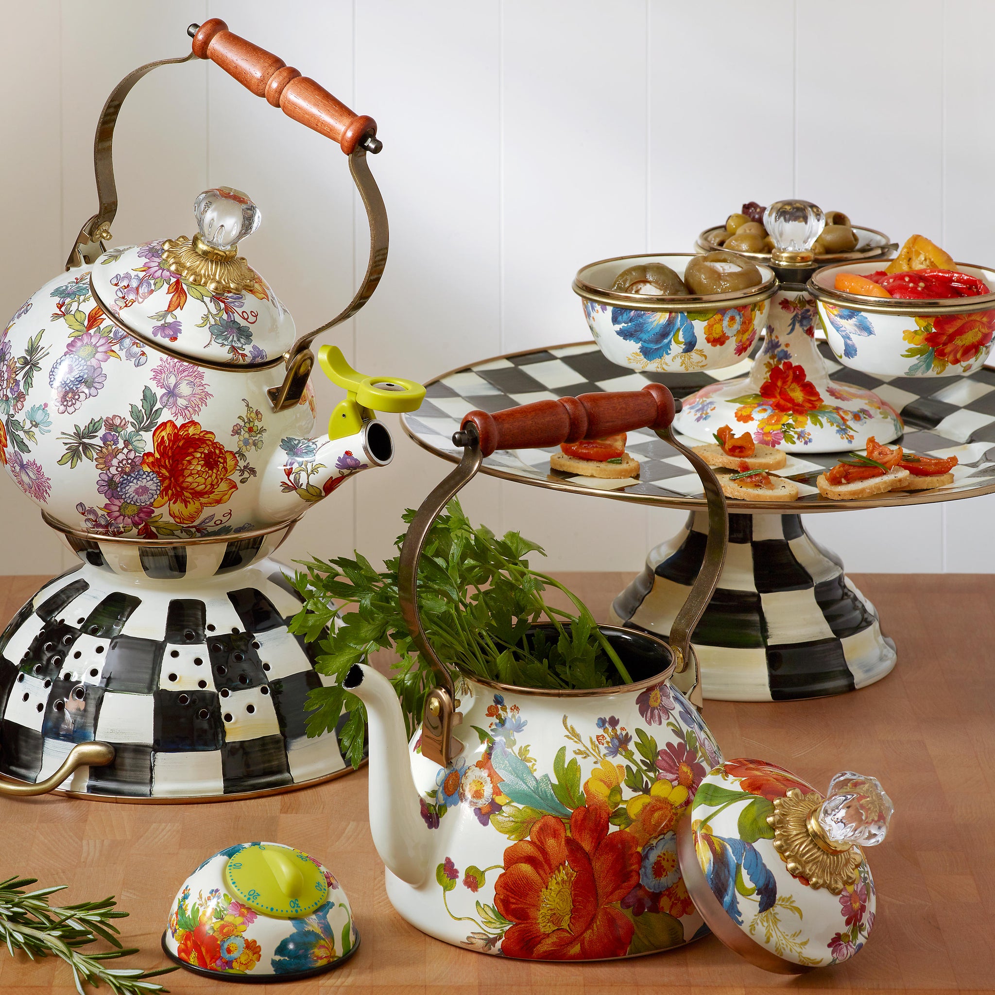 Courtly Check Enamel Colander - Large - RFD